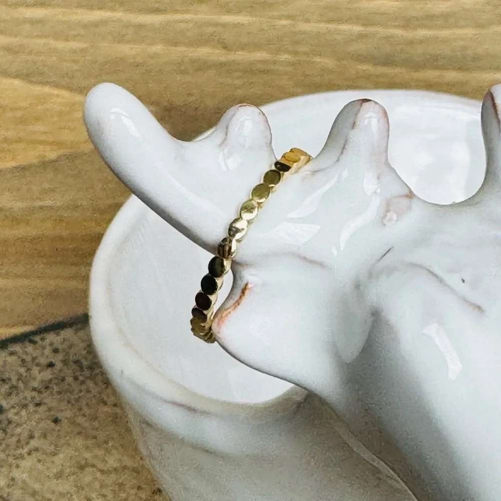 14KYG Beaded Dot Ring Band